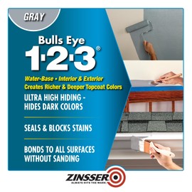 Zinsser 286258 Bulls Eye 1-2-3 All Surface Primer, Quart, Gray