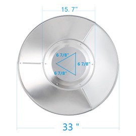 HQQ outdoor Patio Heater Reflector Shield, Aluminum Heat Reflector Shield Top for Propane Outdoor Heaters,Dome Replacement Parts(3-Hole Mount，33" Diameter Round)