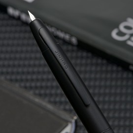 Jinhao 10 Press Fountain Pen Matte Black Retractable Fine Nib with Ink Converter and Metal Pen Box Set (Clip Version)