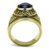 YourJewelleryBox Mens gold navy ring sapphire usa blue signet pinky