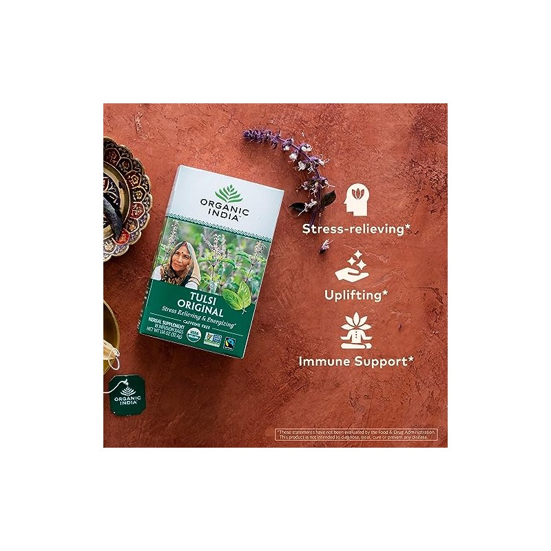 Té de tulsi orgánico, comercio justo, orgánico