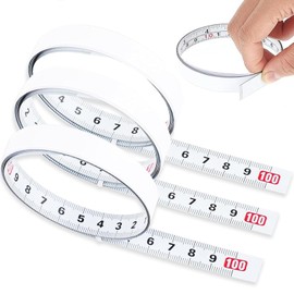 OKAWASI Stickable Measure Tape, Seal, Measure Tape, 3.3 ft (1 m), Metallic Tape Measures, Easy to See Scales, Positive and Reverse Scales, Divided Scale (Set of 3)