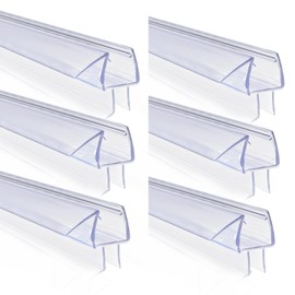 39 inch Shower Door Bottom Seal, 6 Pack Frameless Glass Shower Door Sweep Strip for 3/8'' Glass Stop Shower Leaks and Create a Water Barrier