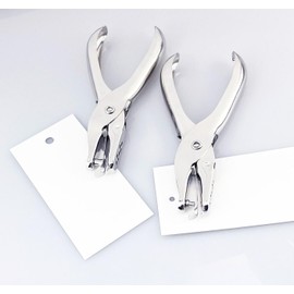 KINGSUPER 2 Pcs Hole Punch 1/4 Inch and 1/8 Inch Small Single Hole Punch Handheld Circle Shaped Hole Puncher for DIY Craft Paper, Tag,Ticket