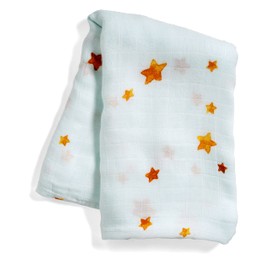 Rookie Humans Super Soft Viscose from Bamboo Muslin Swaddle Blankets for Baby Girls and Boys – Silky Soft - 47 x 47 inches Swaddling Blankets - Newborn Baby Essentials, Stars
