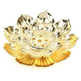 Lotus Incense Burner, Incense Plate, Lotus Incense Holder with Removable 6 Holes Lotus Incense Bracket (Gold)