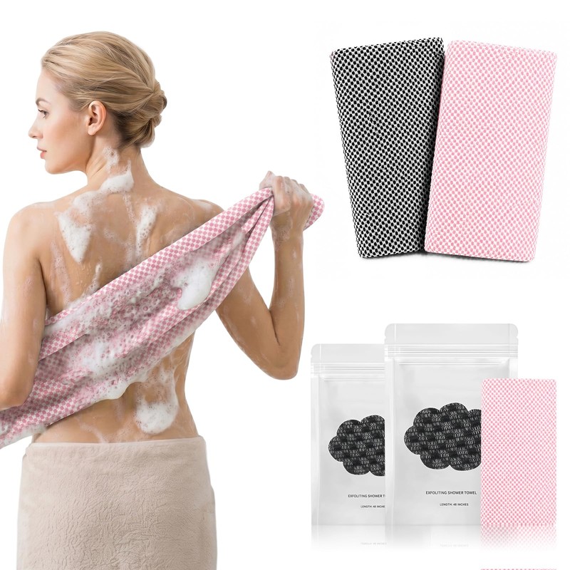 LEKOU 2PCS 9 x 40IN Toallas De Baño Exfoliantes