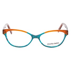 Calabria Claire 6215 Cat Eye Reading Glasses +3.00 Brown Turquoise Blue Crystal Fade Women
