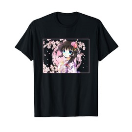 Cute Design Japanese Anime Girl Manga Otaku Cherry Blossom T-Shirt