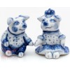 Porcelain gzhel Pig Piglet Girl figurine handmade
