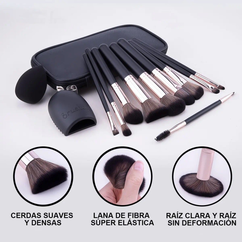Set De Brochas De Maquillaje De 13 Piezas Con Esponja