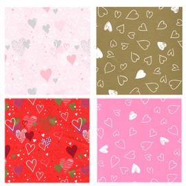 ARKRAFT Wrapping Paper Set of 6 Sheets Format 90 x 65 cm Heart Design Red White Black Pink Gold for Valentine's Day Anniversary (Valentine's Day)
