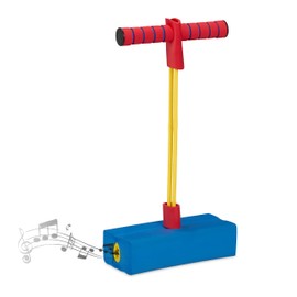Relaxdays Pogo Jumper, Kids, Up to 80 kg, Outdoor Bouncy Toy, Bungee Hopper with Squeaker, Foam, Multicoloured