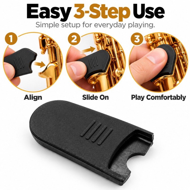 Rubber Saxophone Thumb Rest Cushion for Finger Support – Non-Slip