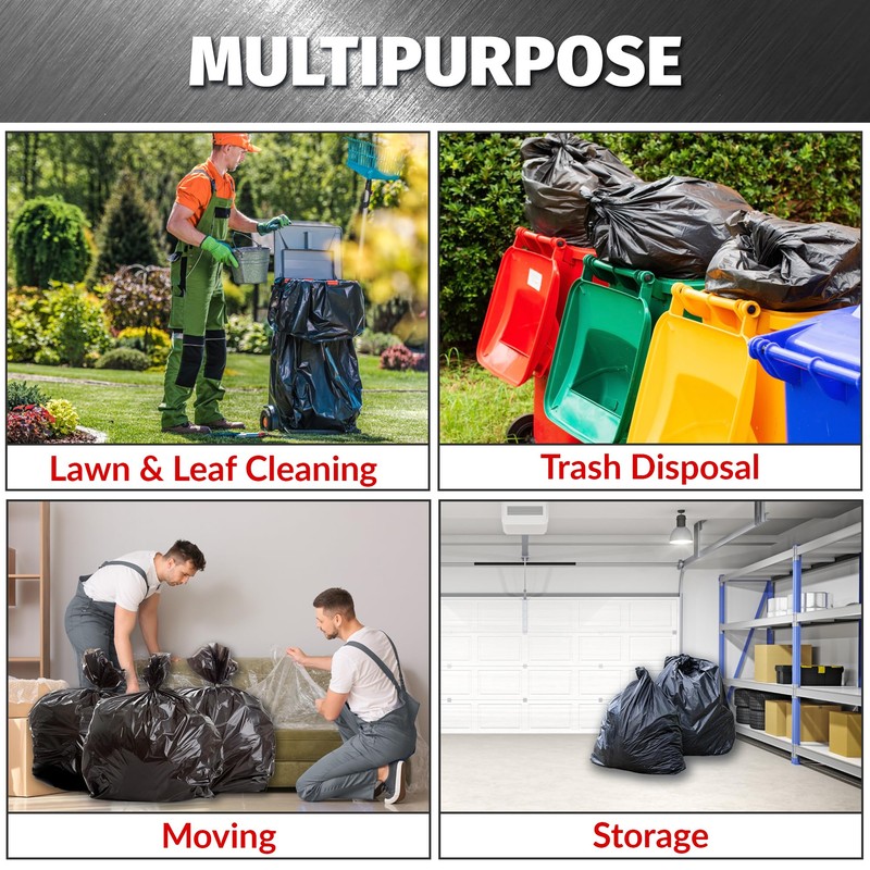 Bagtron 33 Gallon Trash Bags, 30 Micron Heavy Duty Pure