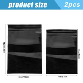 WIYETY Sanitary Bags for Sanitary Napkins Hygiene Disposal Bags: Pack of 200 Self Seal Flat Bags Black Zip Self Seal Flat Bags Thick Packaging Bags 7 x 10 cm + 10 x 15 cm