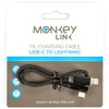 MonkeyLink Unisex - Adult ML-ChargingCable USB-C to Lightning 30cm, Black,