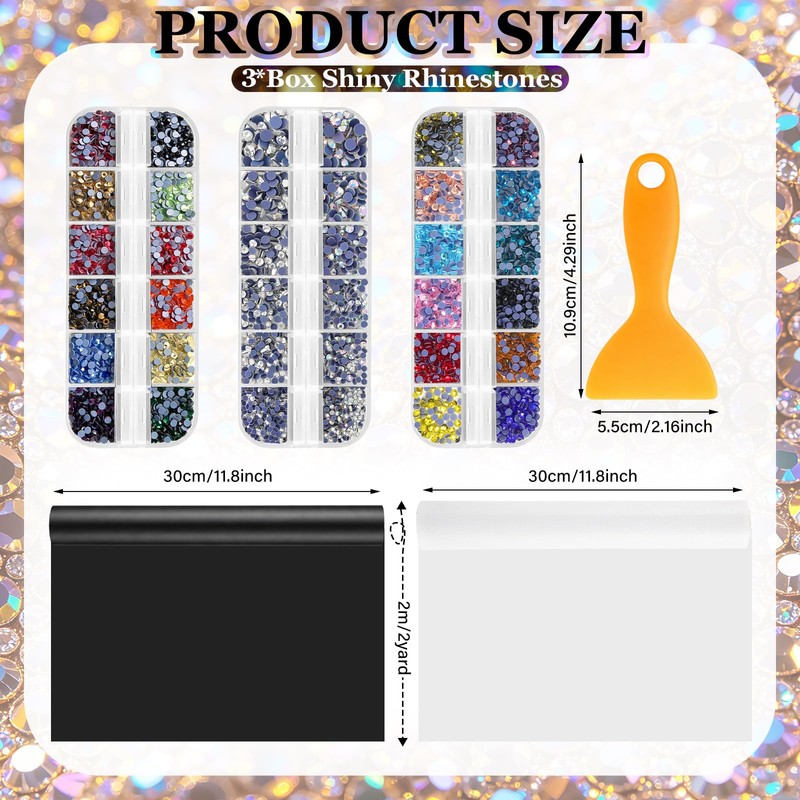 Batiyeer 11.8'' x 2.2 Yard Rhinestone Template Stencil Kit Includes