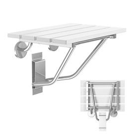 Folding Shower Seat & Chair Wall Mounted for Adults, Fold Down Shower Bench & Stool for Inside Shower, for Small Spaces, Foldable (White, Extra Large)