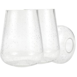 Rivqahra Wine Glass Lamp Shade for Light Fixture, 6.3" Height, 1-5/8 Inch Fitter, 3 Pack Clear Seeded Bubble Effect Glass Shade Replacement Globe
