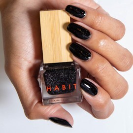 Habit Cosmetics | Vegan, Toxin-Free & Sustainably Packaged Nail Polish - Black - .3oz (Midnight Cowboy)