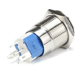 DIGITEN Automotive Latching Push Button Switch 12V Blue Angel Eye LED Toggle Switch ON/Off Waterproof Momentary Stainless Steel for 19mm 3/4" Car or Boat Mounting Hole