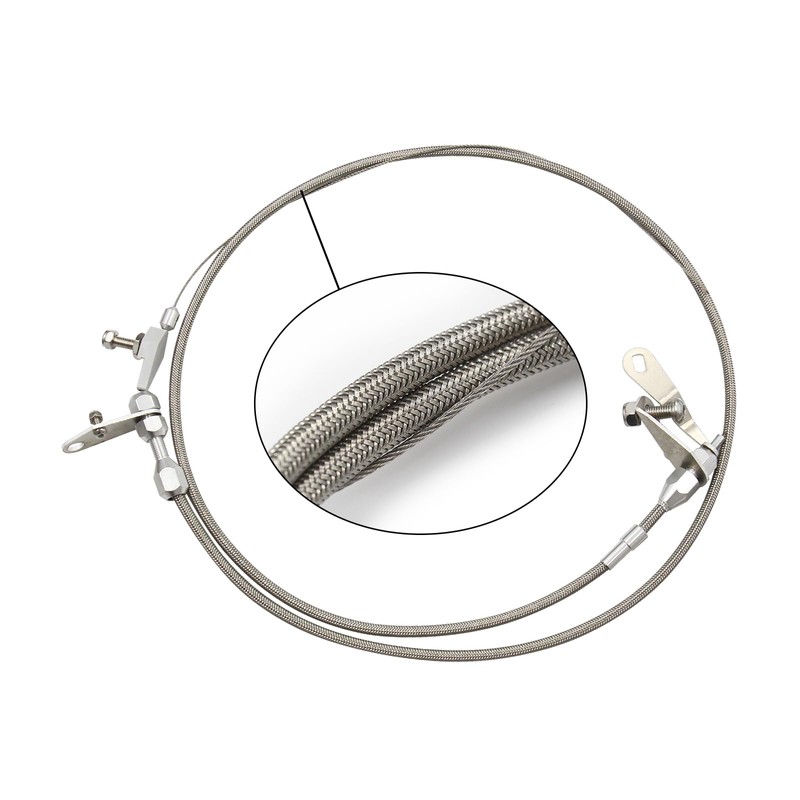 Stainless Braided Transmission Detent Kickdown Trans Wiring Kit For FORD