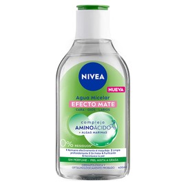 NIVEA Agua Micelar Efecto Mate (400 ml) - Fórmula Vegana con Complejo Aminoácido que Remueve Maquillaje a Prueba de Agua, Limpia y Refresca la Piel - Para Piel Mixta-Grasa