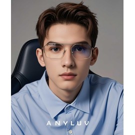 ANYLUV Blue Light Glasses Men Women, Eye Protection Glasses for Gaming, Metal Blue Light Blocking Computer Lens for Men