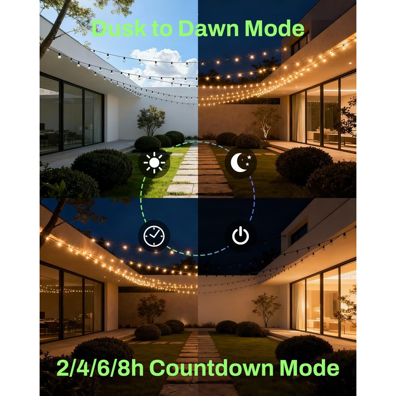 BN-LINK Outdoor Light Timer, Waterproof Plug-in Dusk-to-Dawn Controller with 3