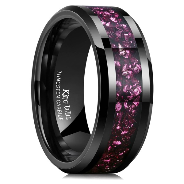 King Will - Anillo de compromiso de tungsteno para hombre,