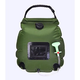 OYSTERBOY Portable Solor Shower Water Bag Size 20L/5 gallons with Shower Head On-Off Switchable for Camping Hiking Swimming Kayak Boat Trip (Green)