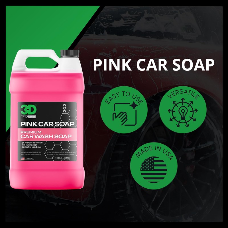 3D Pink Car Soap – 1 Gallon |pH Neutral Car