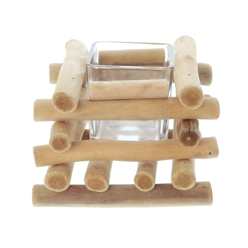 FRANK FLECHTWAREN Windlicht Treibholz, eckig