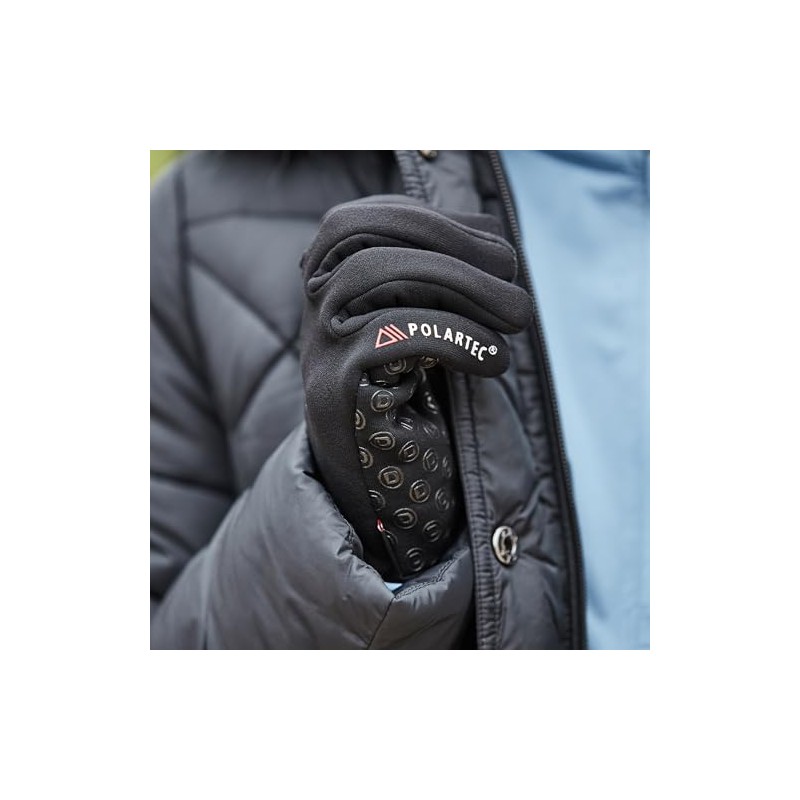 Dublin Polartec Fleece Riding Gloves, Black, Medium/7