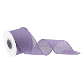 MECCANIXITY Burlap Ribbon Fabric Wired Edge Ribbons Light Purple 2-1/2 Inch x 10 Yard Wired Ribbon for Gift Wrapping, Bow, Wreath, Christmas Tree, Flower Bouquet,With Roller