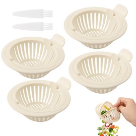 4 Pcs Kitchen Sink Drain Strainer, Sink Strainer Basket 2025 New Automatic Dumping Sink Drain Basket, Kitchen Sink Strainer Basket Waste Collector Filter Kitchen Essentials Accessories (White)