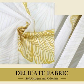 LIVETTY Shower Curtain Ginkgo Leaves Curtain 180×200cm Floral Shower Curtain for Bathroom Quick-Drying Kitchen Curtains Machine Washable with 12 Hooks-Multi-Color