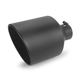 LCGP 4" inlet to 10" outlet 15" Long Universal Diesel Truck Exhaust Tip,Stainless Steel, Black Powder Coated, Bolt-On Tailtip