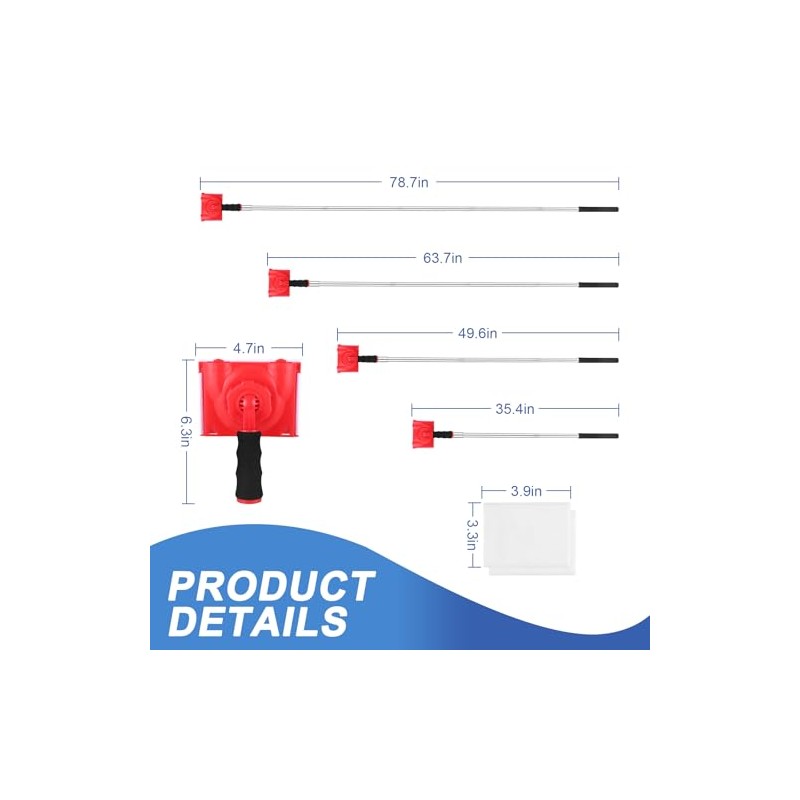 Paint Edge Trimmer Plus Two Replace Pads,with 35.4-78.7 inch spliceable