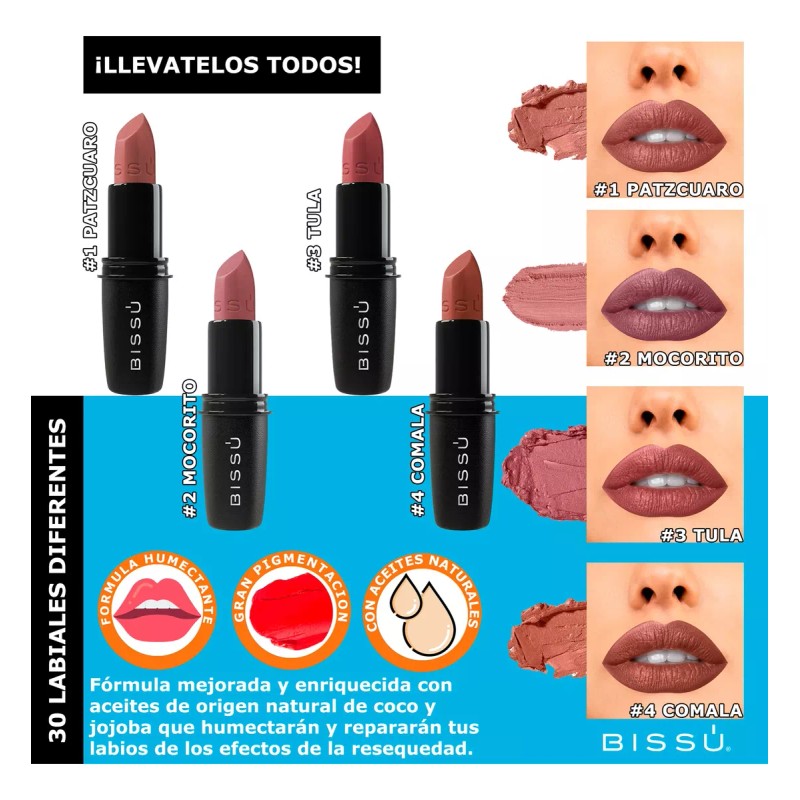 Bissú Kit Pack 30 Labiales Bissu Humectantes Completos Set
