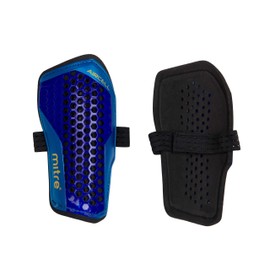Mitre Aircell Football Shin Pads | Extremely Breathable | Impact Protection | Lightweight Shin Guard, Black/Cyan/Yellow, XS