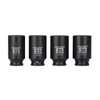 MIXPOWER 4-Piece 1/2'' Drive Deep Impact Socket Set, 6 Point,