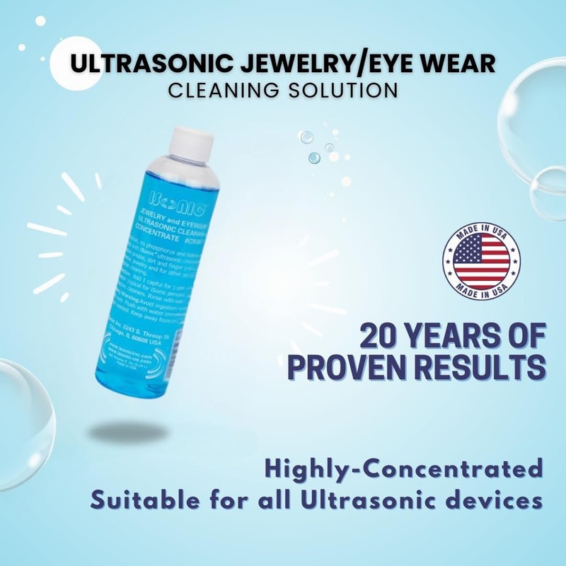 iSonic CSGJ01-8OZx1 Ultrasonic Jewelry/Eye Wear Cleaning Solution Concentrate,Blue