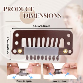 Bruislard 30 Pieces 32 mm 9-teeth Hair Extension Clips, Wigs Snap Clips for Women, Wig Combs to Secure Wig