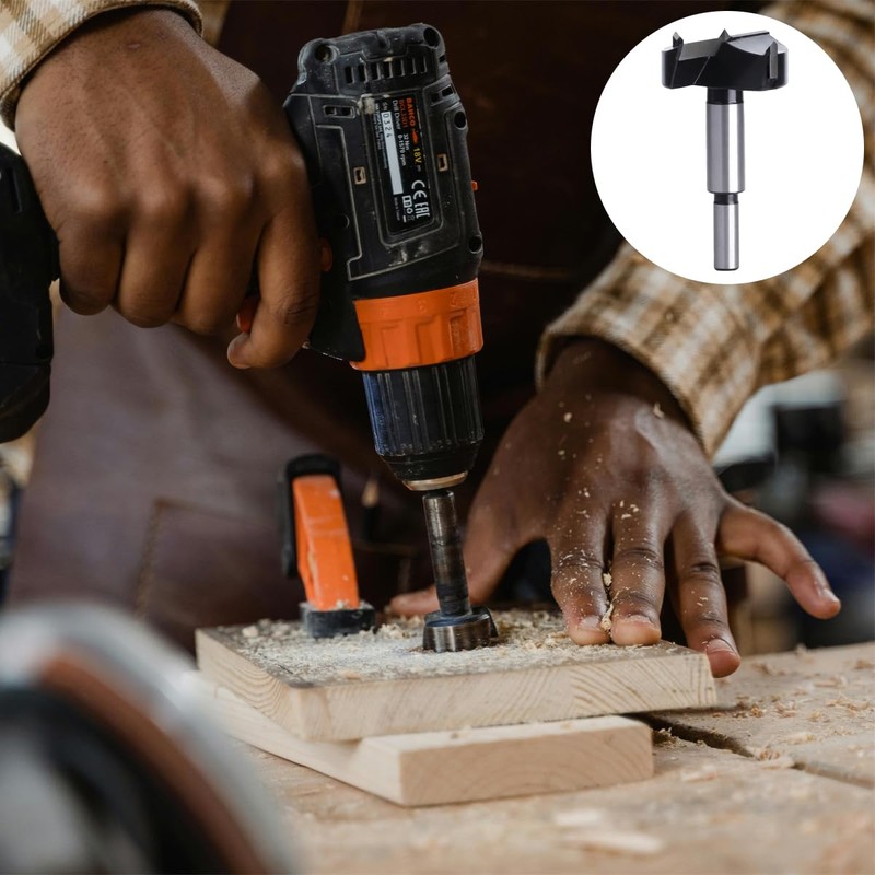 Forstner Drill Bit, Professional Forstner Drill Bit with Round Shank,