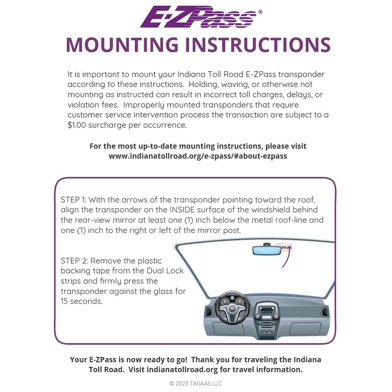 E-ZPass Transponder - Indiana Toll Road (ITRCC) (2-Pack)