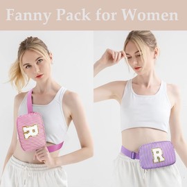 SEFORICO Initial Fanny Pack - Gifts for Girls Teen Girls Kids Fanny Pack Gifts for Daughter Sister, Crossbody Bag Belt Bag Teen Girl Gifts Trendy Stuff 11 12 13 14 15 16 Years Old Girl Gifts(Pink I)