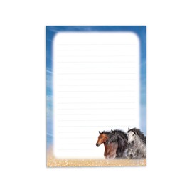 Letter Paper Set for Girls Three Horses Letter Pad with Envelope for Kids (A5 Pad with 25 Sheets + 15 Envelopes)