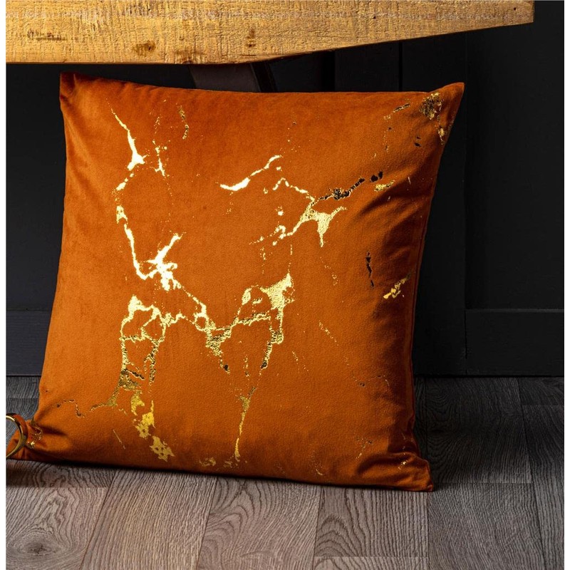 Red Rainbow 4 Pack Gold Metallic Velvet Cushion Covers with